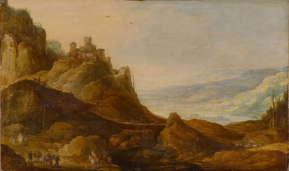 Mountain landscape with castle, Joos de Momper the Younger