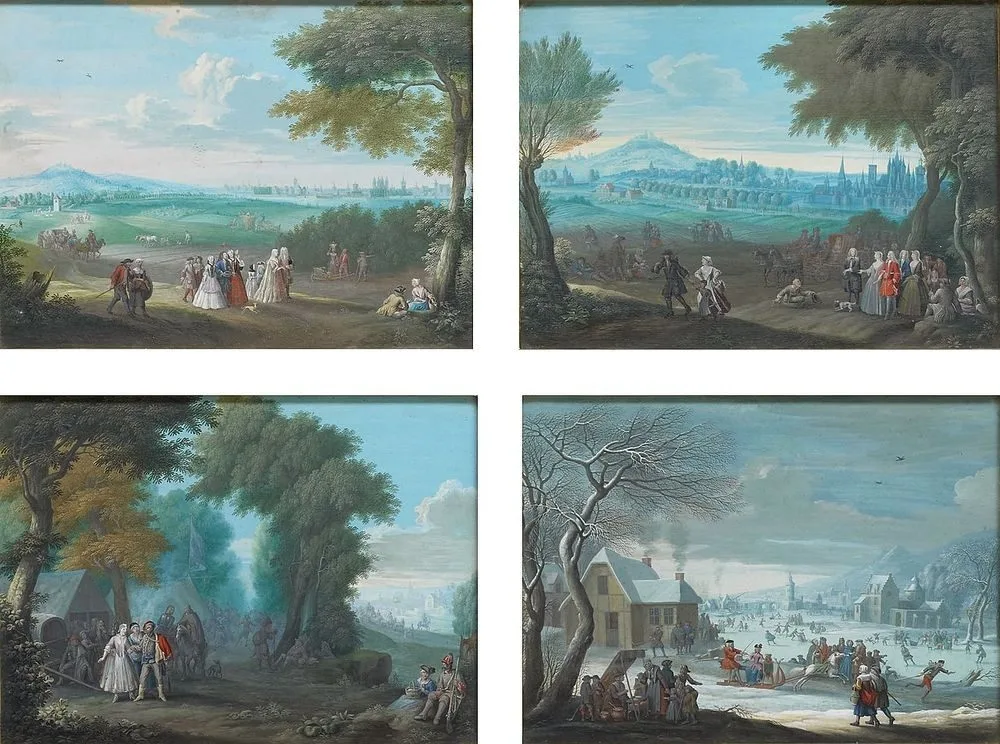 Four Landscapes, Representing the Four Seasons, Jacques-Guillaume Van Blarenberghe