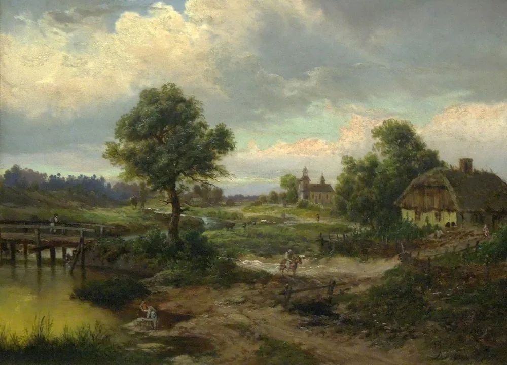 Landscape with a Church, Adam Wiktor Malinowski
