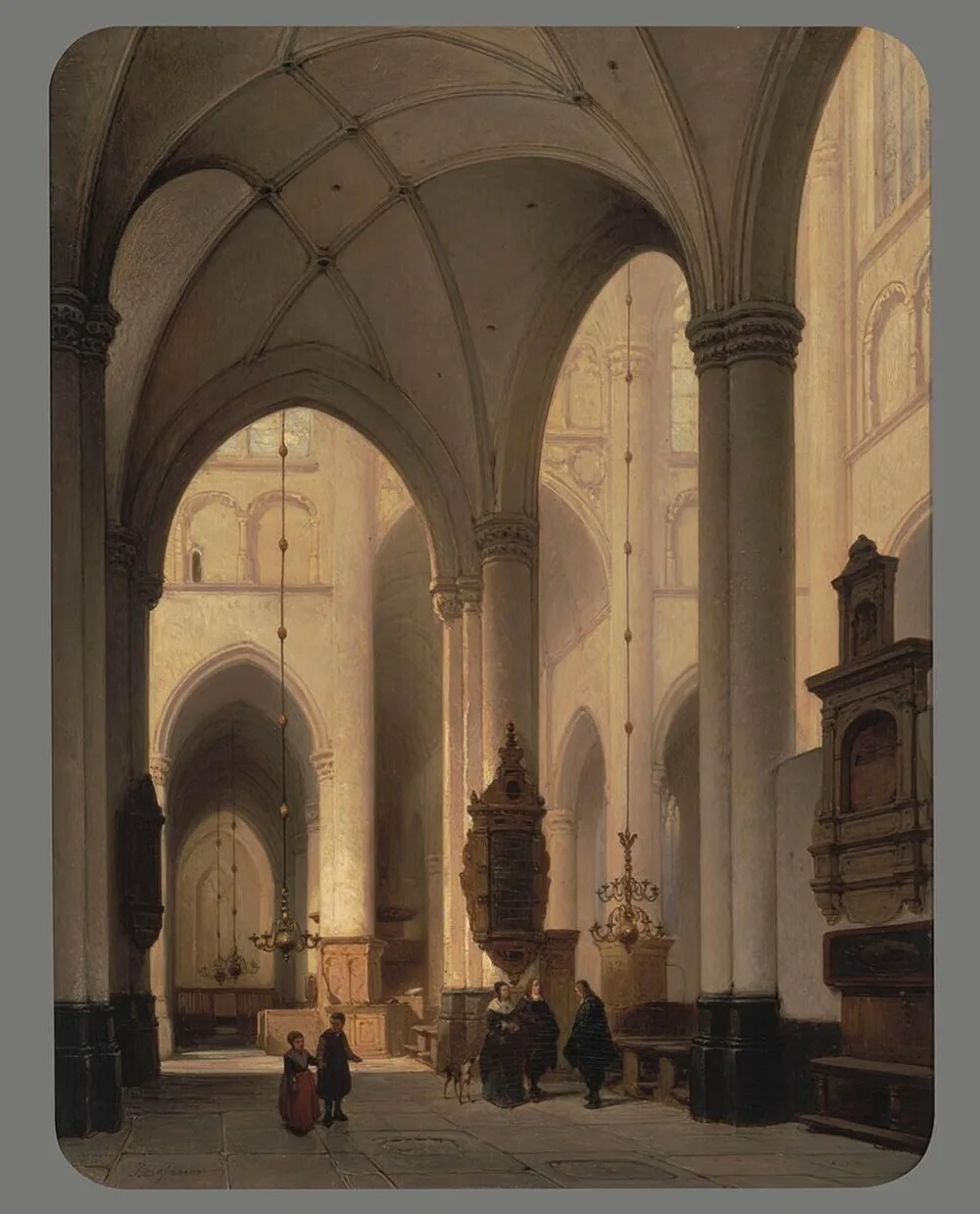 Interior of a Gothic Church, Johannes Bosboom