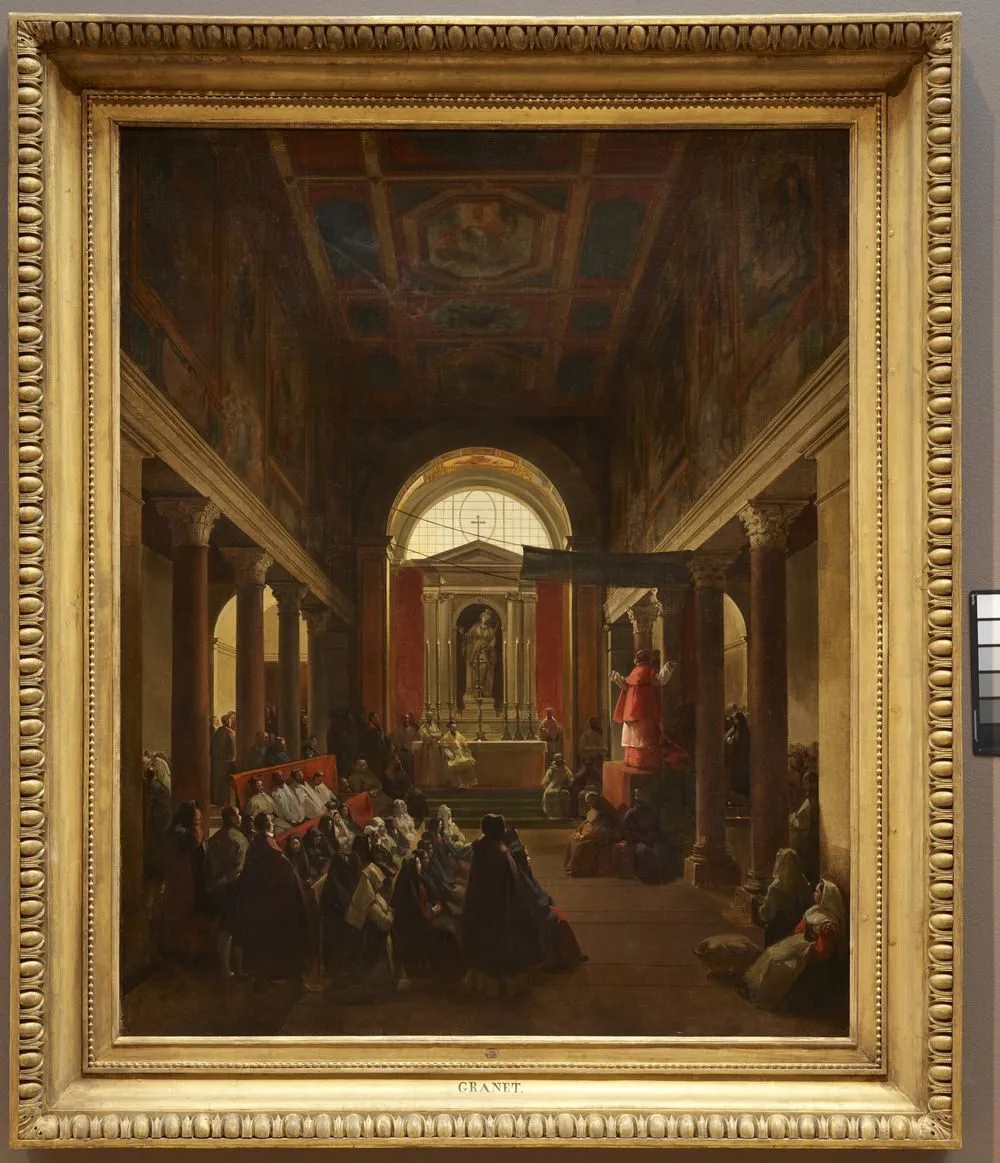 Church Interior (Sermon at Santa Bibiana), François Marius Granet
