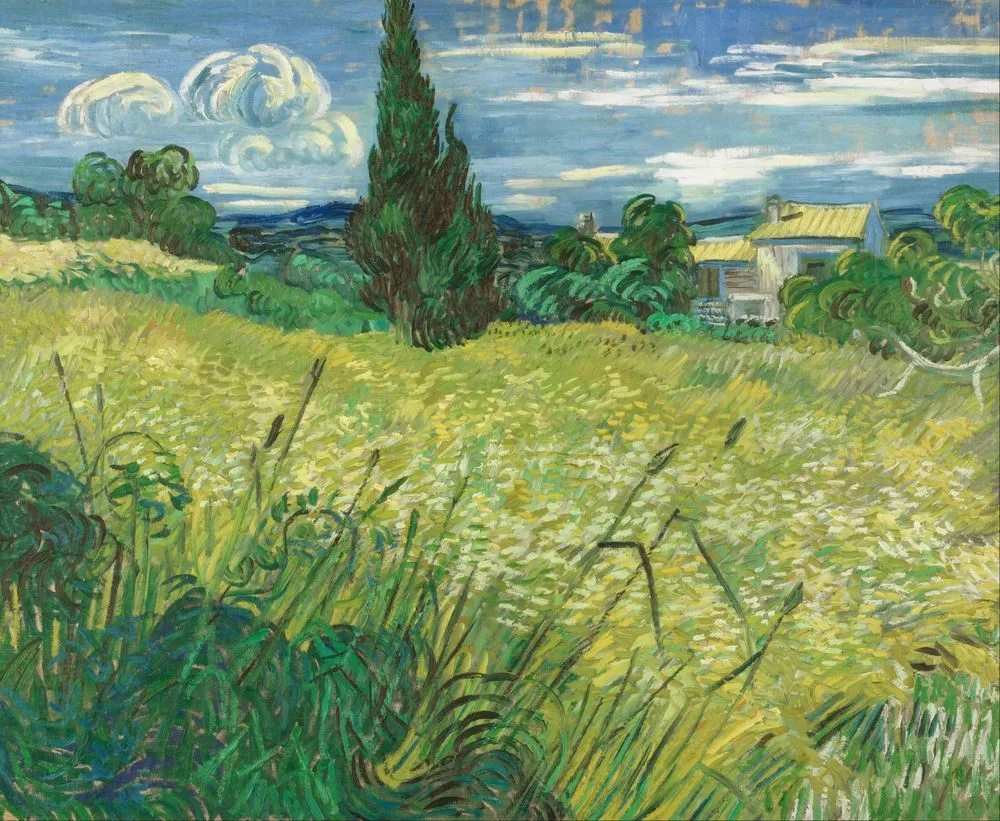 Green Wheat Field with Cypress, Vincent van Gogh