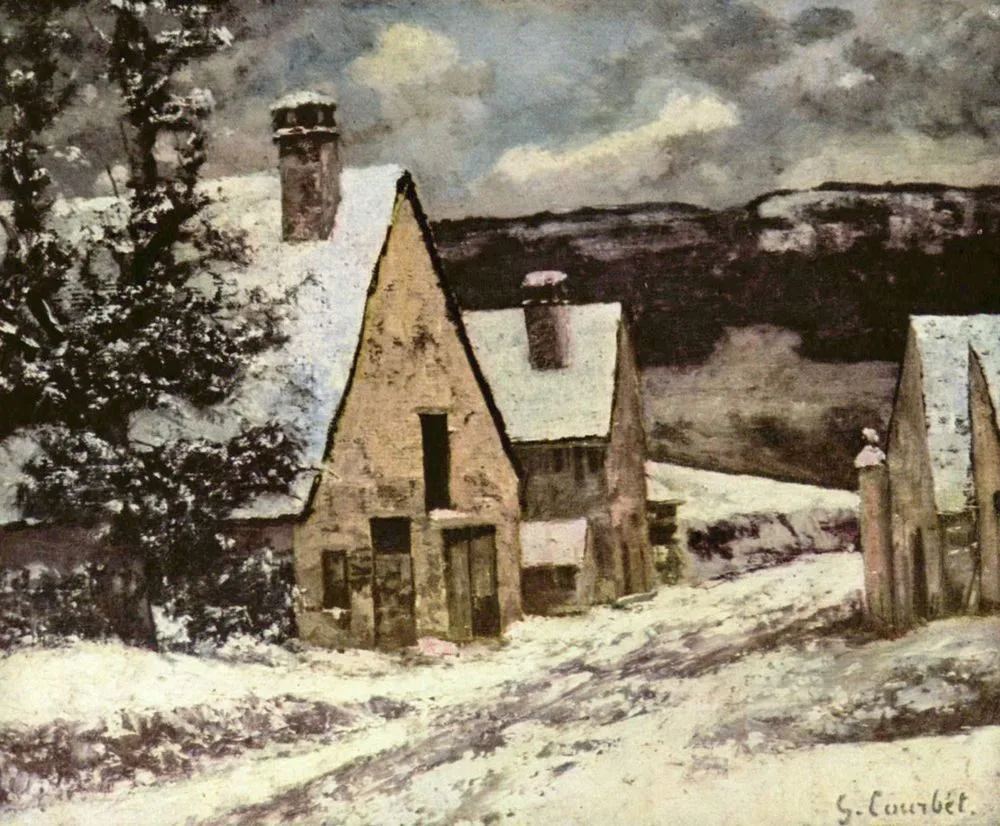 Village Street in Winter, Gustave Courbet