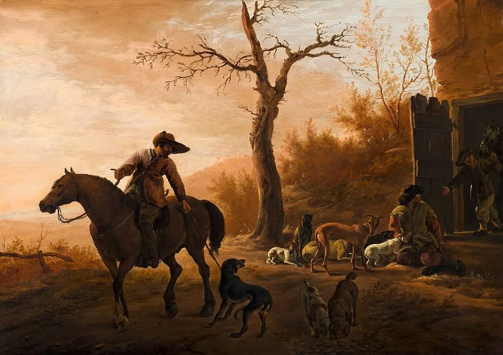Landscape with Hunters, Pieter van Laer