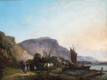 Coastal Scene with Fishing Boats