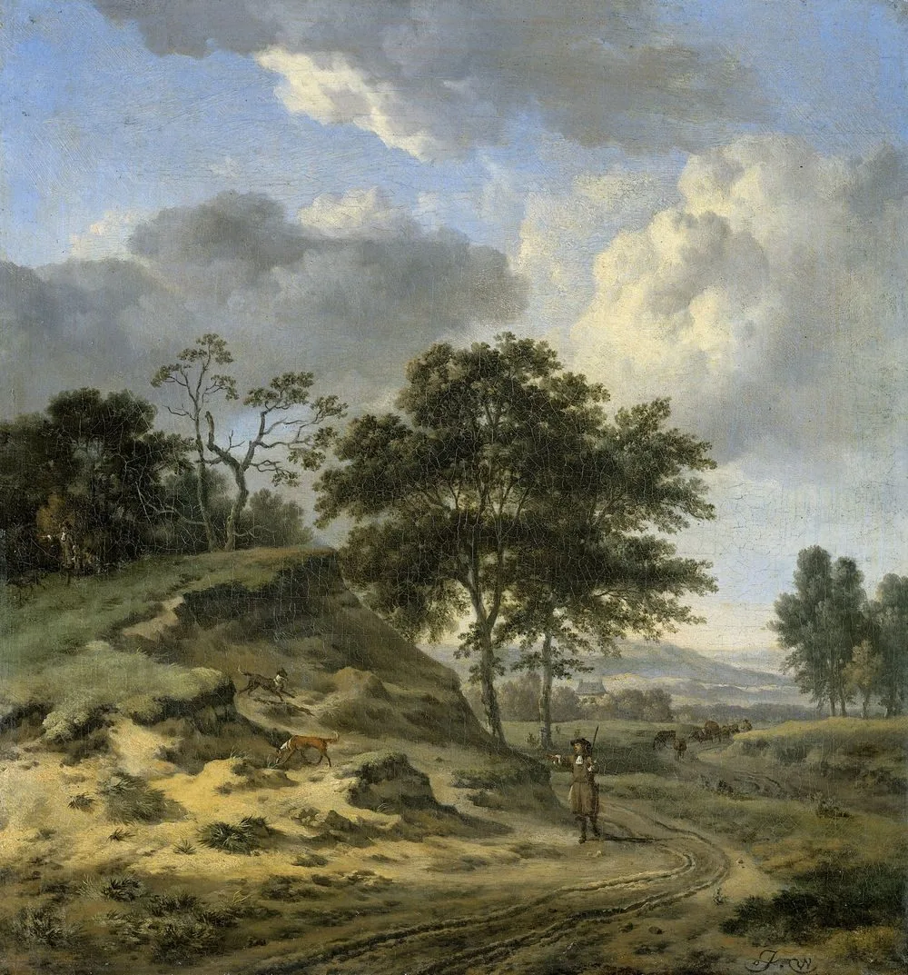 Landscape with two Hunters, Jan Wijnants