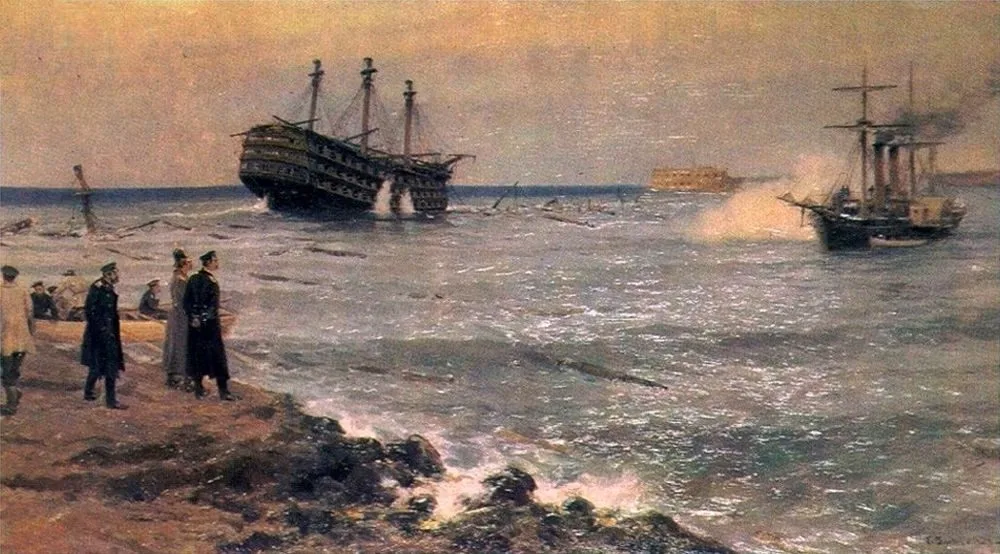The sinking of the ships of the Black Sea Fleet on the Sevastopol roadstead on September 11, 1854, Ivan Vladimirov