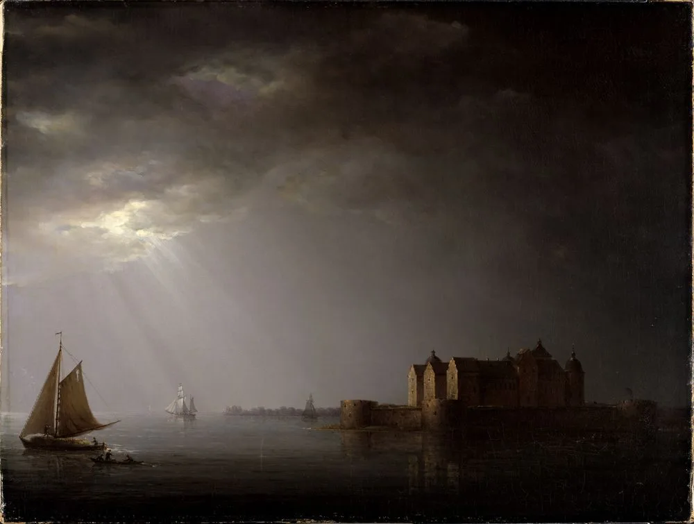 Kalmar Castle by Moonlight, Carl Johan Fahlcrantz