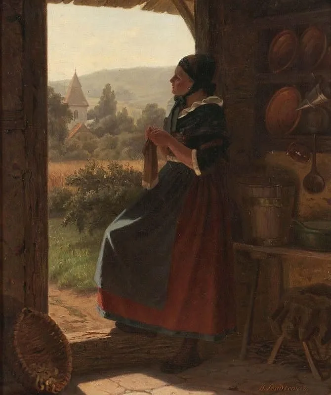 Knitting girl