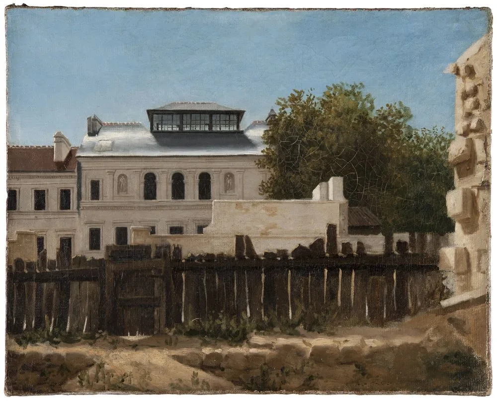 Rivningstomt med palladiansk villa i bakgrunden, Prosper Barbot