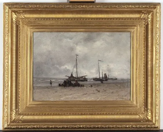 Vissersschepen aan het strand, Anton Mauve