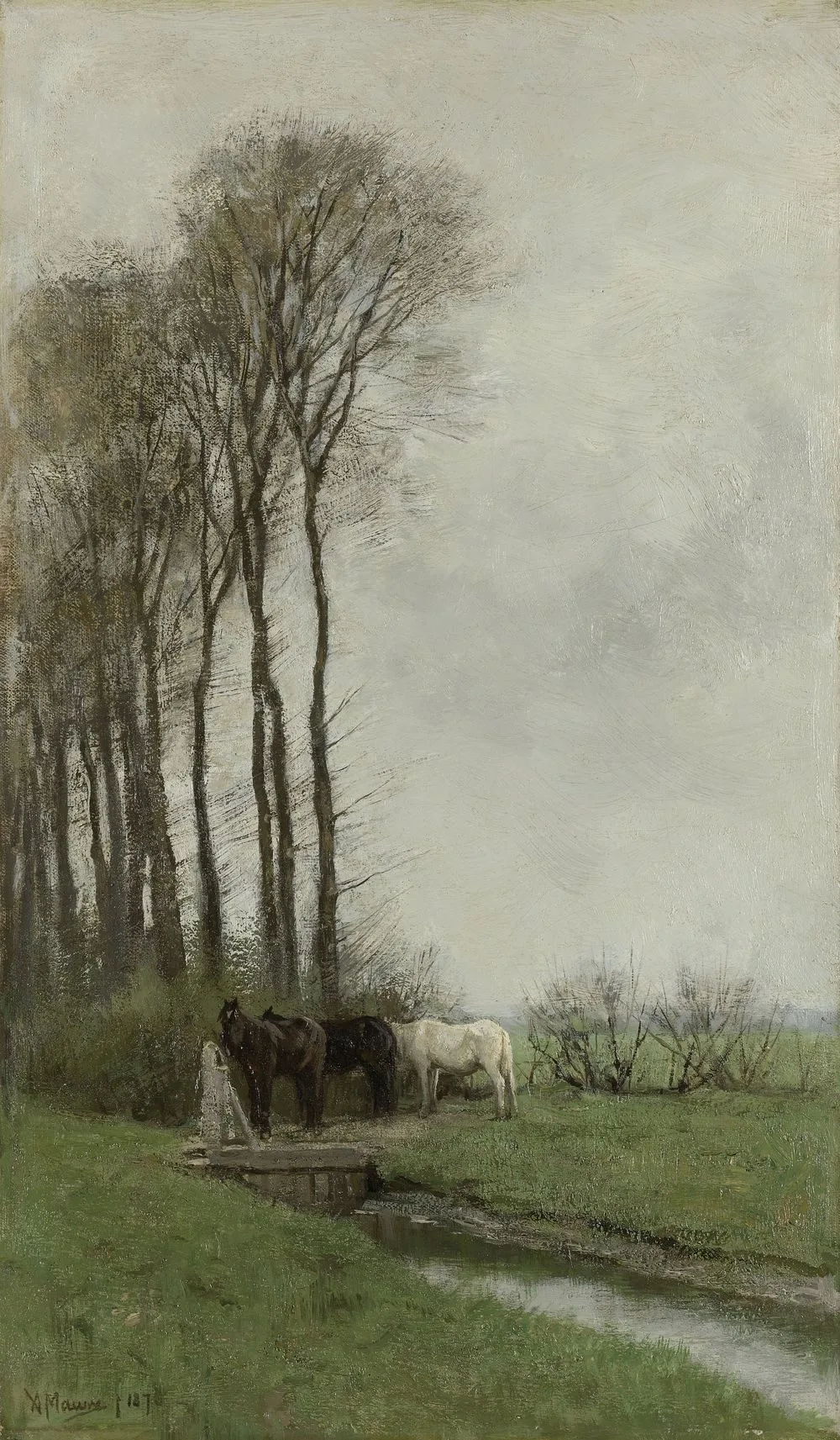 Horses near the fence., Anton Mauve