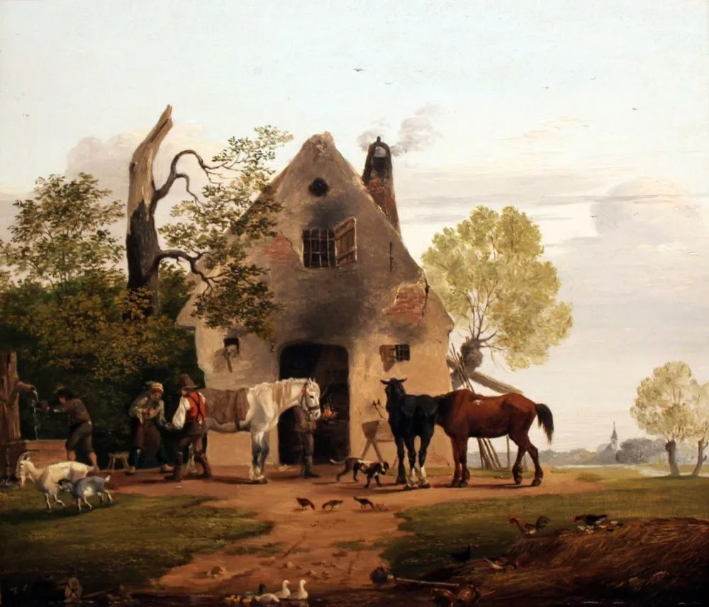 At the forge, Friedrich Gauermann
