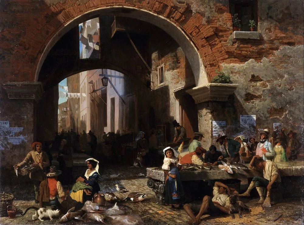 Roman Fish Market. Arch of Octavius, Albert Bierstadt