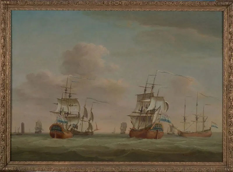 Koopvaardijschepen nabij Marken, Jochem de Vries