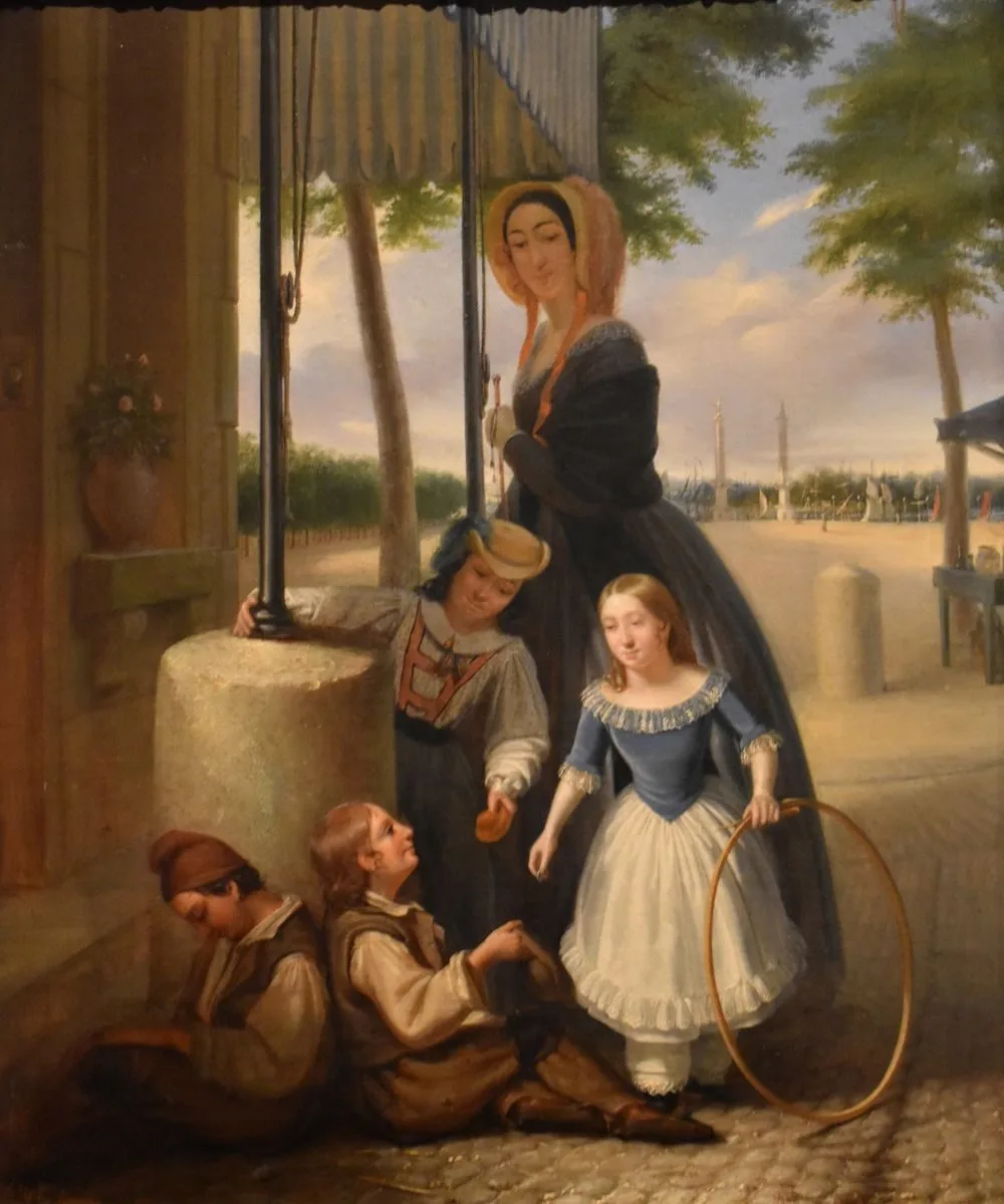 Scène de charité sur la place des Quinconces, Louis Mathieu Didier Guillaume