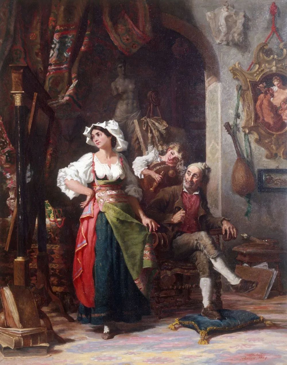 Modèles dans un atelier, pendant l’absence du peintre, Auguste Dutuit