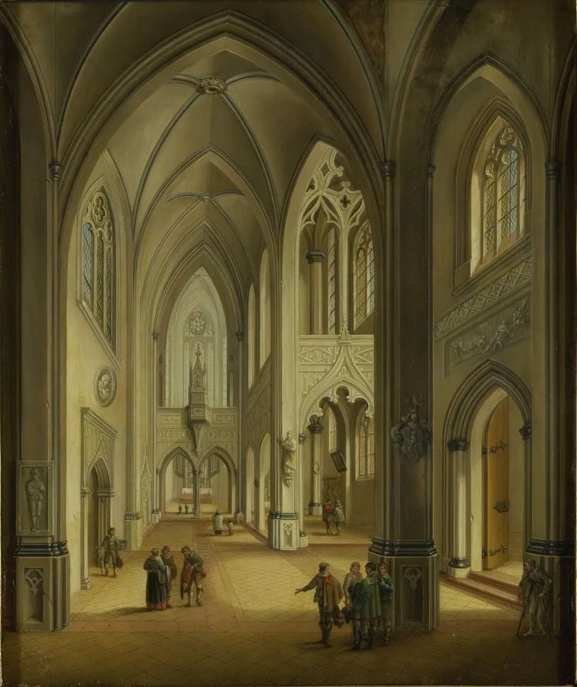 Interior of a Gothic church, Johann Ludwig Ernst Morgenstern