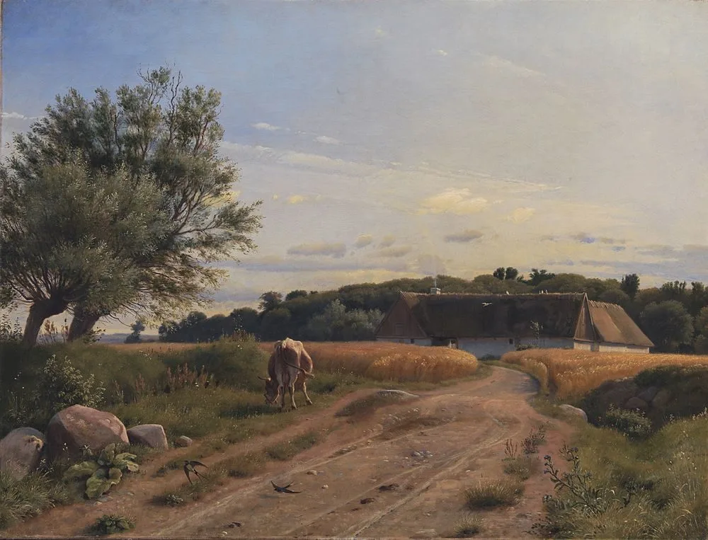 A Croft at Lodskov near Vognserup Manor, Zealand, Johan Lundbye