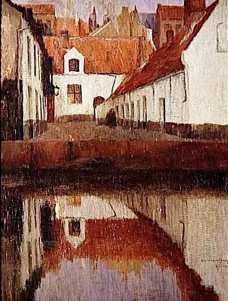 Petite cour en Flandre au crépuscule, Albert Baertsoen