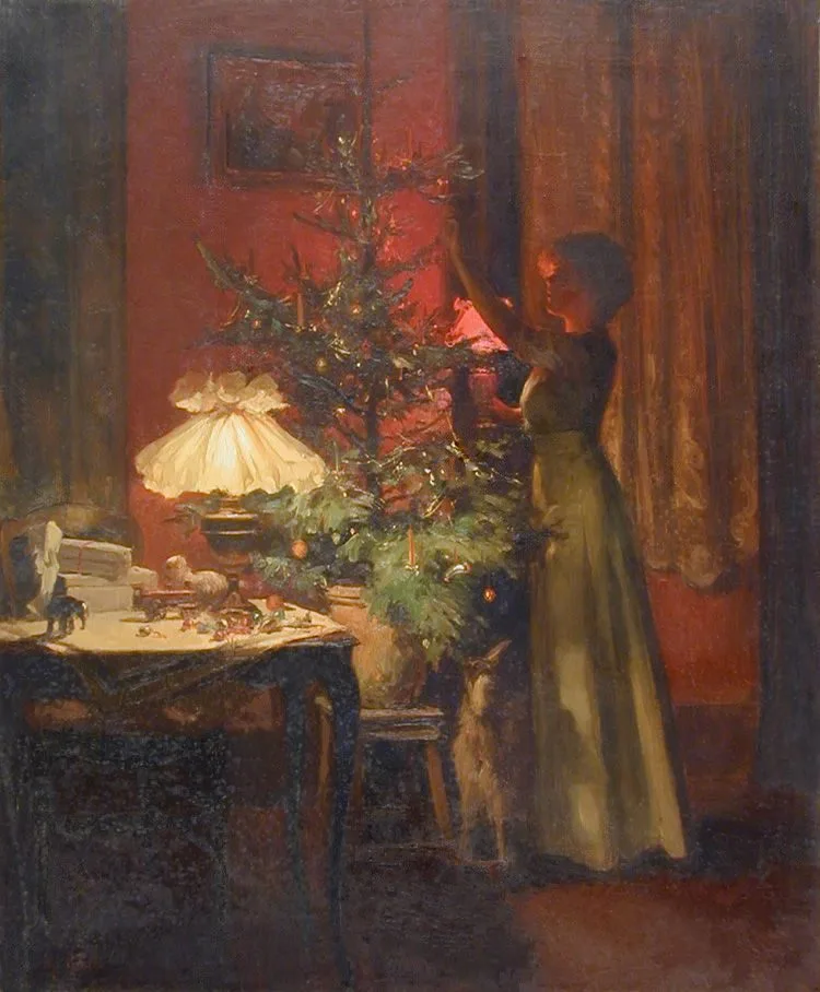 Decorating the Christmas tree, Marcel Rieder