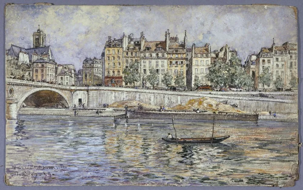 Le quai de l’Hôtel-de-Ville et le pont Louis-Philippe, Frédéric Anatole Houbron