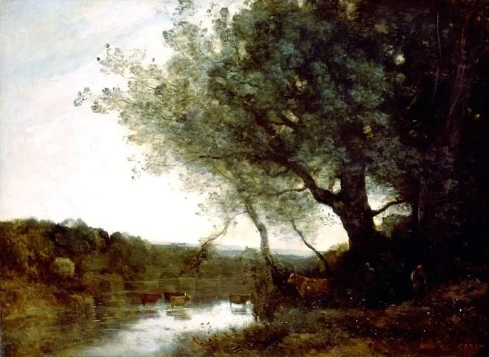 Passage of the ford in the evening, Jean-Baptiste Camille Corot