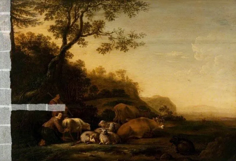 Landscape with Peasants and Cattle, Balthasar-Paul Ommeganck