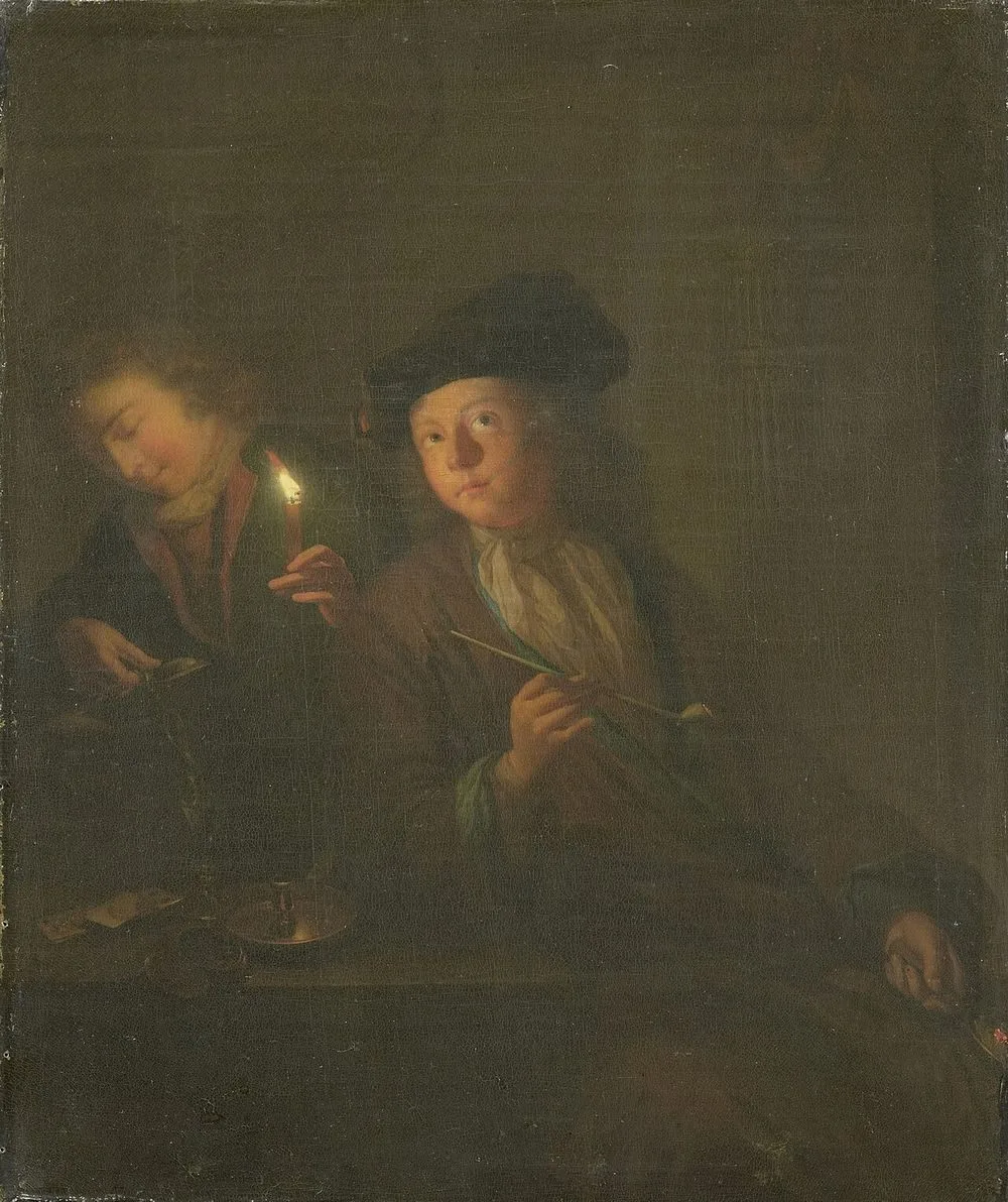A man with a pipe and a man filling his glass