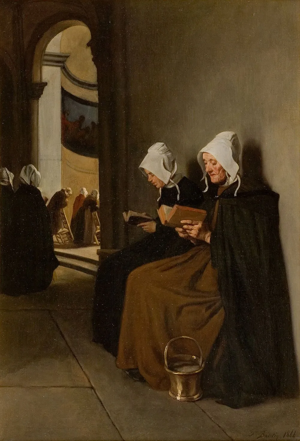 Au banc des pauvres, souvenir de Bretagne., François Bonvin