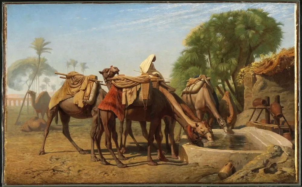 Camels at the Watering-place, Jean-Léon Gérôme