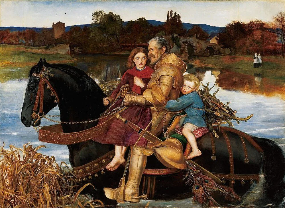A Dream of the Past: Sir Isumbras at the Ford, John Everett Millais