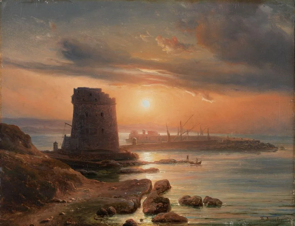 The Harbour in Agrigento, Thomas Fearnley