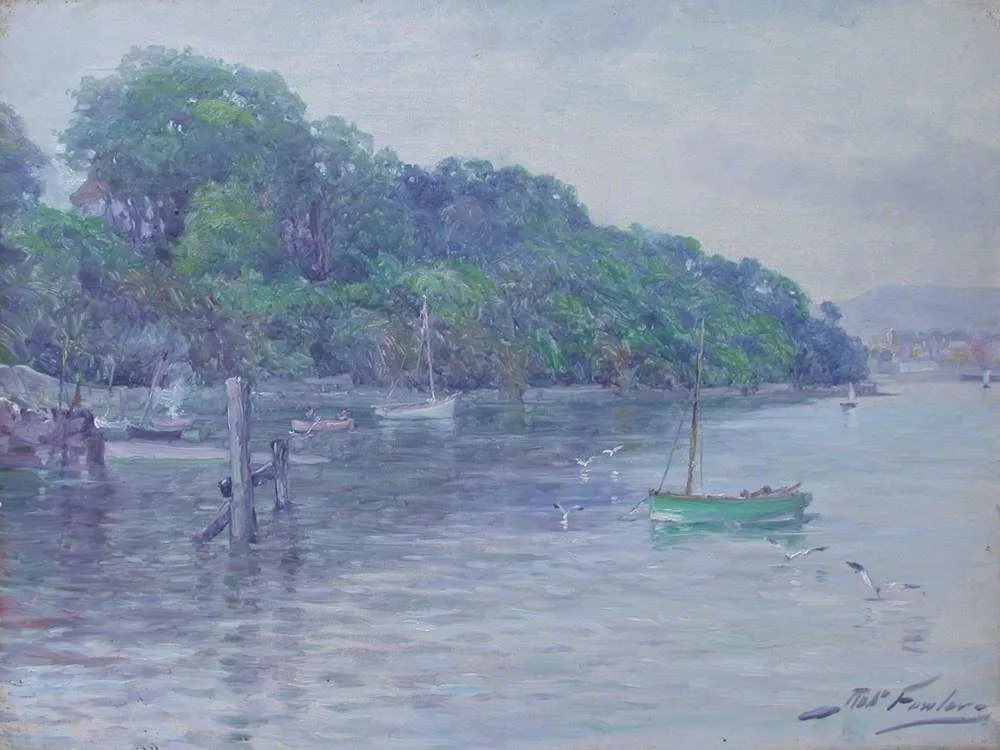 Shore Scene with Boats, Boblondeb, near Conway, North Wales, Robert Fowler