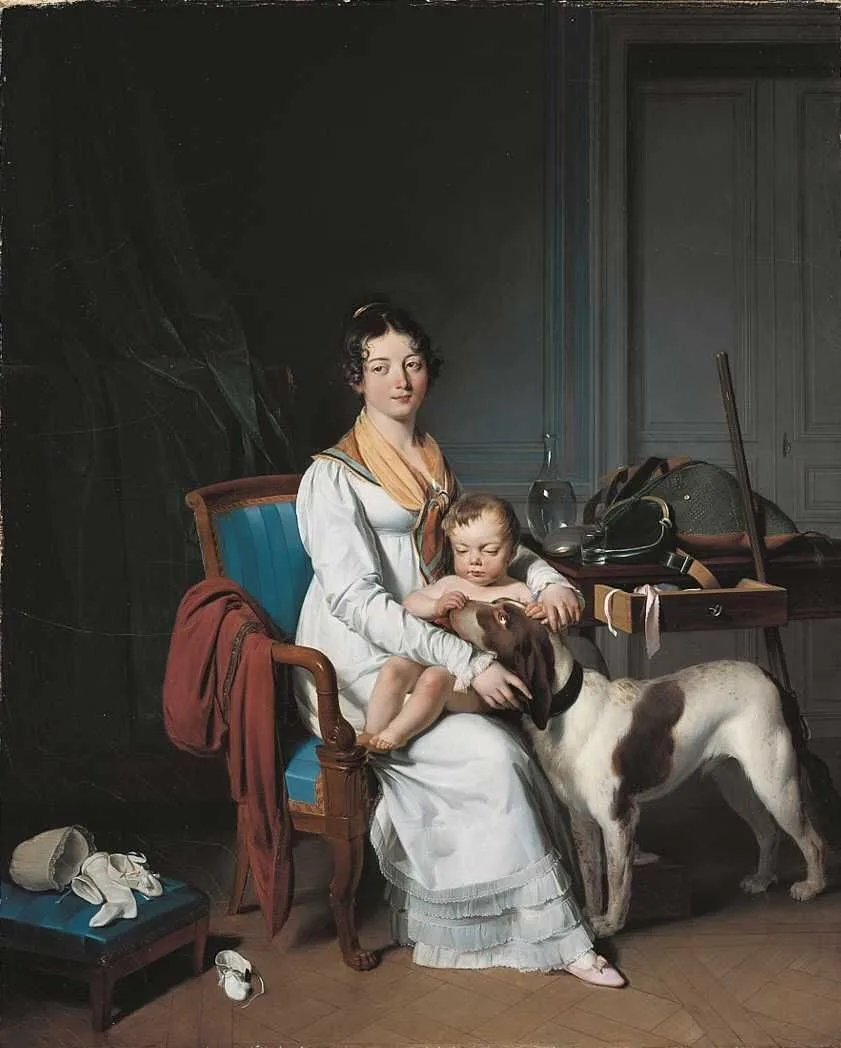 Interior with mother and child, Louis-Léopold Boilly