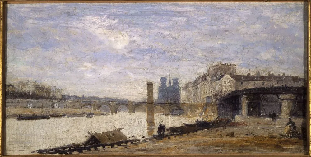 Le Pont de la Tournelle, l’Ile Saint-Louis et l’Estacade, vus de l’île Louviers, Charles-Émile Cuisin