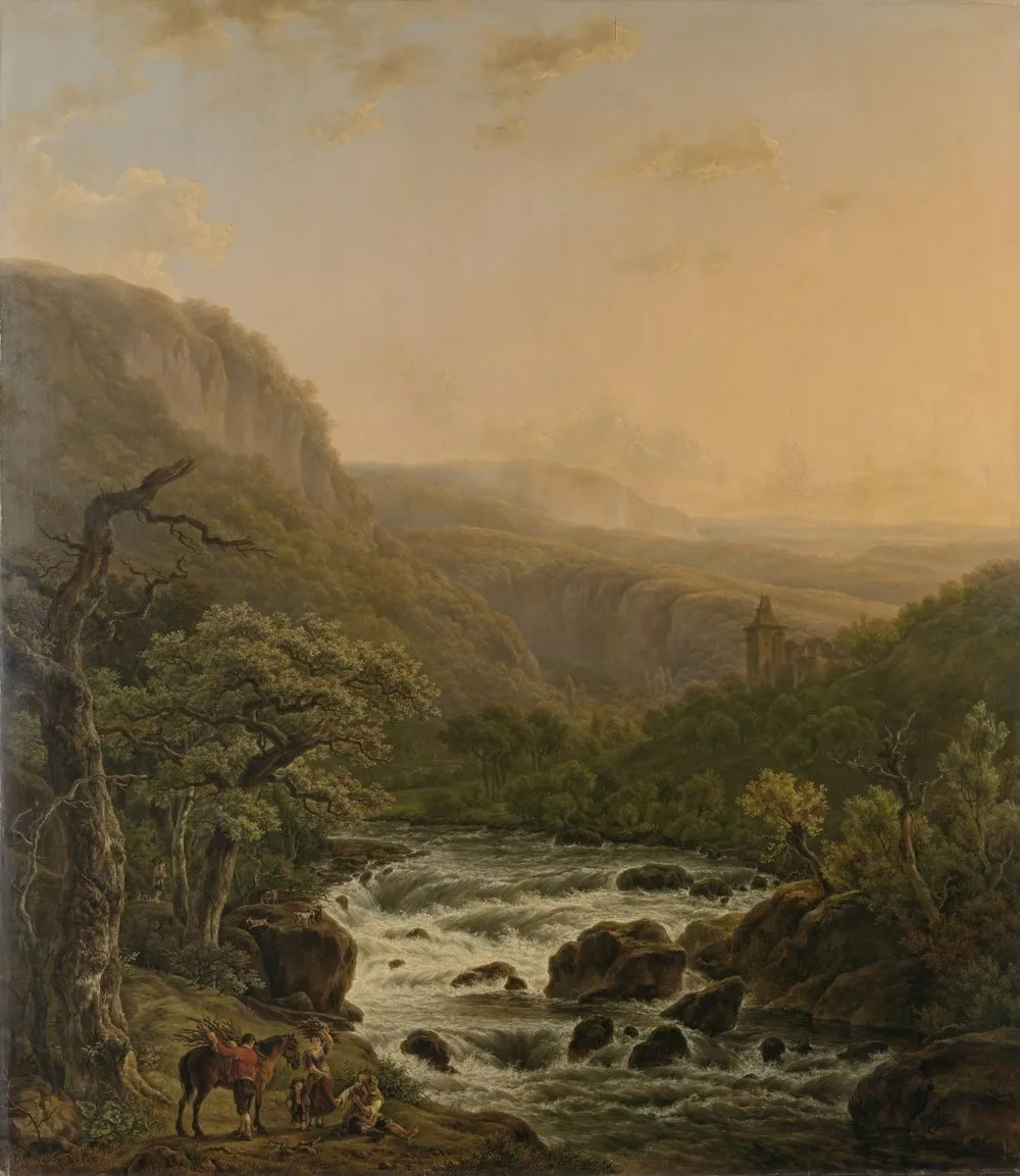 River in the Ardennes at Sunset, Henri Van Assche