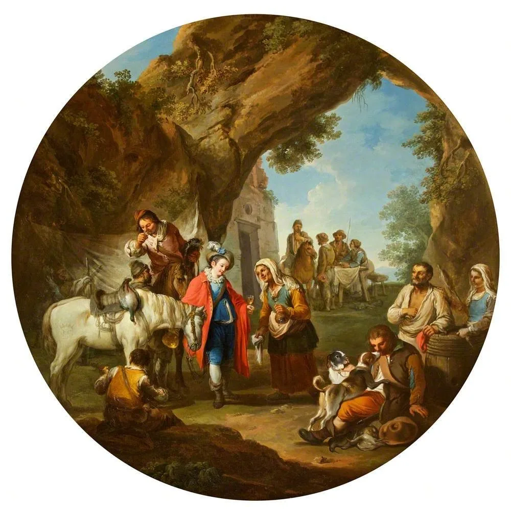 Two Sportsmen being offered Refreshment, Paolo Monaldi