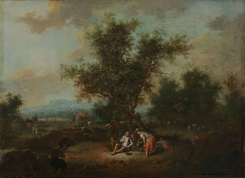 Landscape with Peasants, Johann Conrad Seekatz