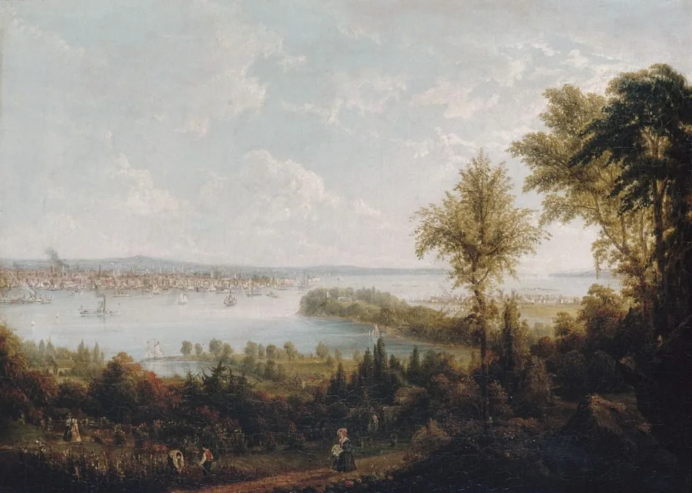 View of the Bay and City of New York from Weehawken, Robert Havell