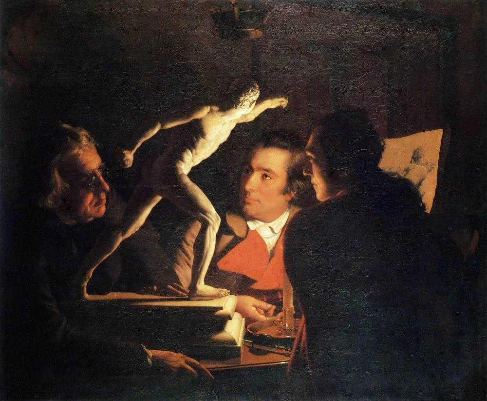Three Persons Viewing the Gladiator by Candlelight