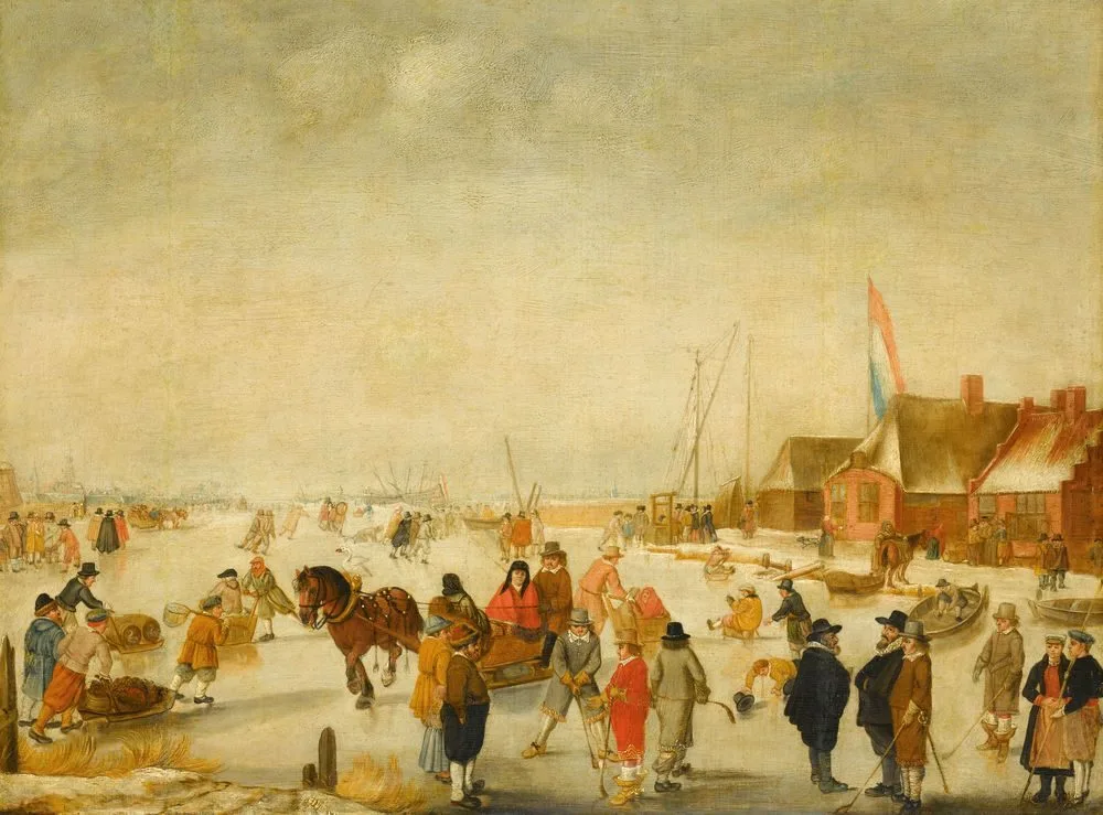Enjoying the ice, Barent Avercamp