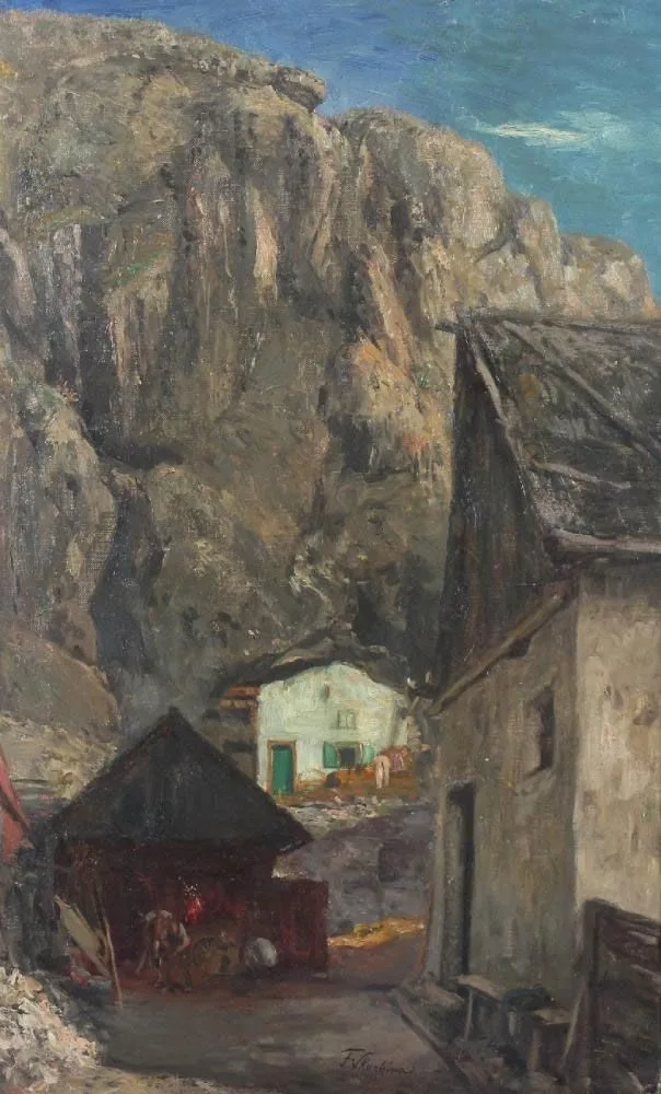 Forge in front the House without Roof, Franz Skarbina