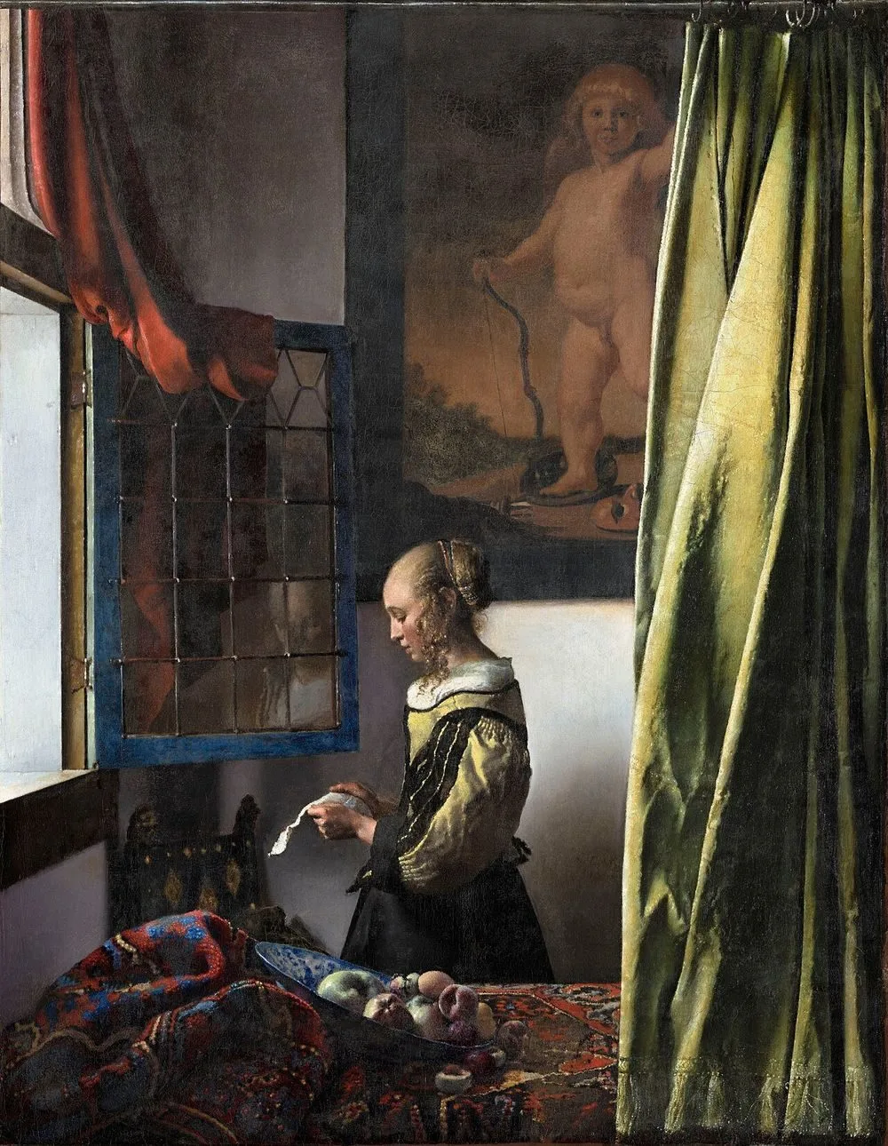 Girl Reading a Letter at an Open Window, Johannes Vermeer