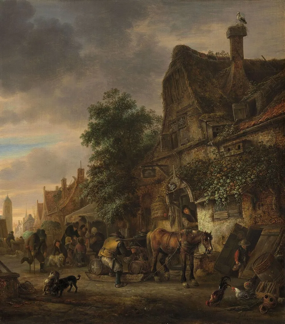 Workmen before an Inn, Isaac van Ostade