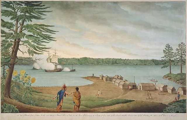 A View of Fort La Galette, Indian Castle, and Taking a French Ship of War on the River St. Lawrence, by Four Boats of One Gun Each of the Royal Artillery Commanded by Captain Streachy, 1760, Thomas Davies