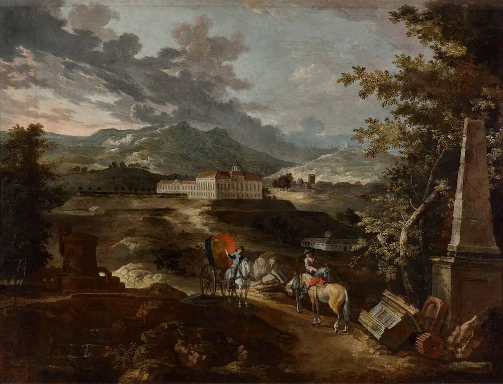 Landschaft mit Schloss Stattenberg, Franz Ignaz Flurer
