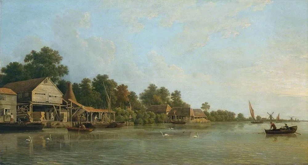 A Sunset, with a View of Nine Elms, Samuel Scott