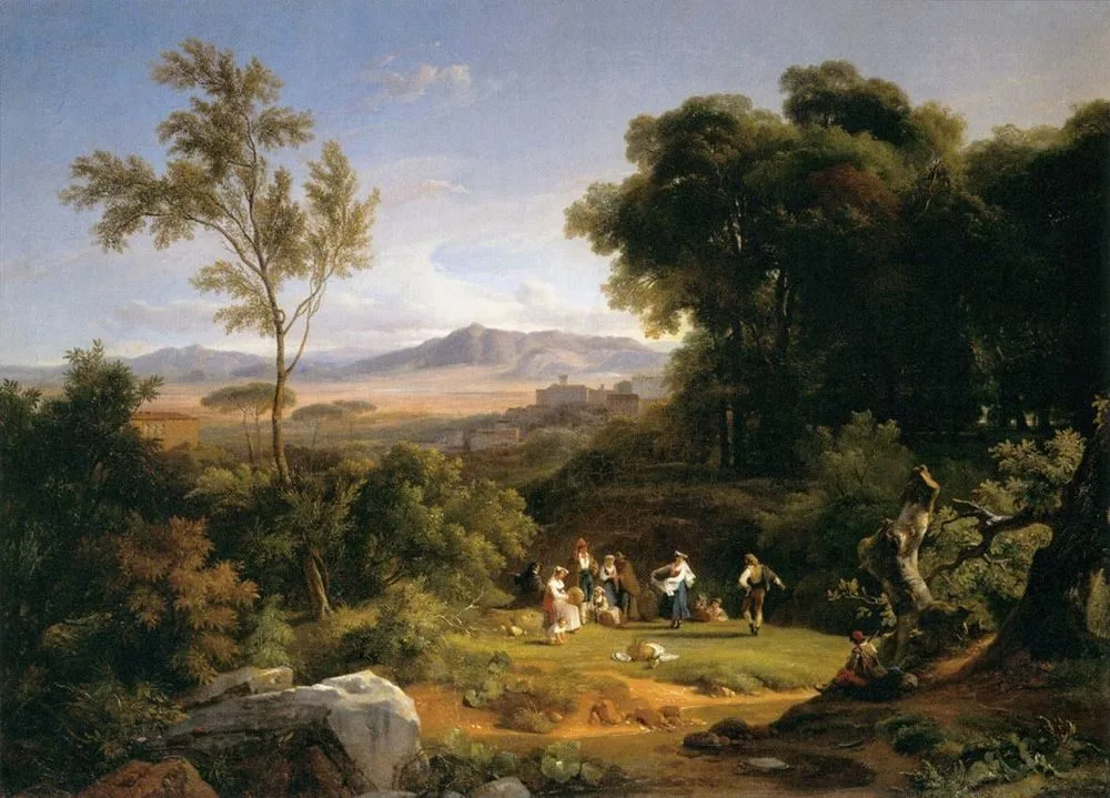 Landscape inspired by the View of Frascati, Achille Etna Michallon