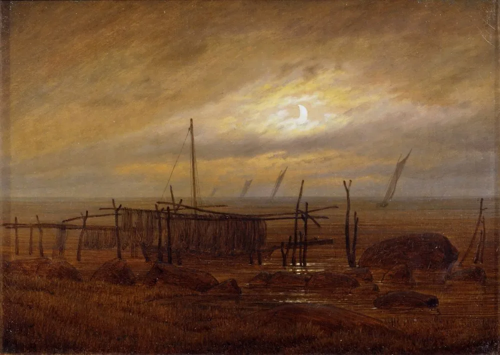 Seaside moonlight, Caspar David Friedrich